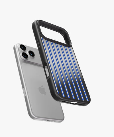 Blue Velocity Stripes Luxe Mirror Phone Case