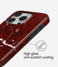 Load image into Gallery viewer, Crimson Marble Vein Glossy Armoured Case
