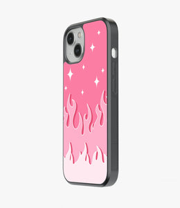 Y2K Fireburst Pink Flame Glass Case