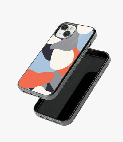 Orange Blue Camo Glass Case