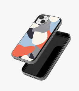 Orange Blue Camo Glass Case