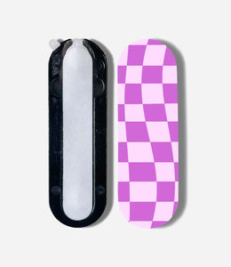 Purple Checkered Print Pop Slider