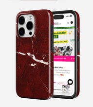 Load image into Gallery viewer, Crimson Marble Vein Glossy Armoured Case
