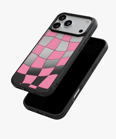 Bubblegum Checker Luxe Mirror Phone Case
