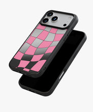Load image into Gallery viewer, Bubblegum Checker Luxe Mirror Phone Case
