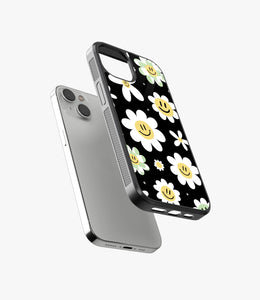 Floral Daisy White Glass Case