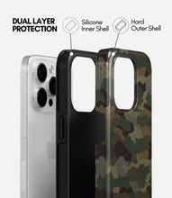 Load image into Gallery viewer, Classic Woodland Camo Glossy Armoured Case
