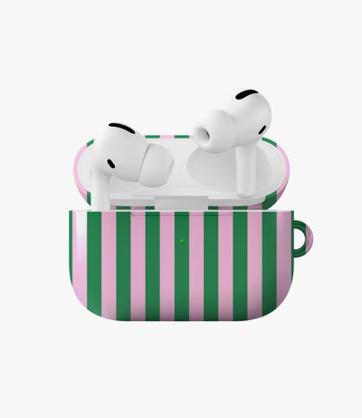Minty Stripes Glossy Airpod Case