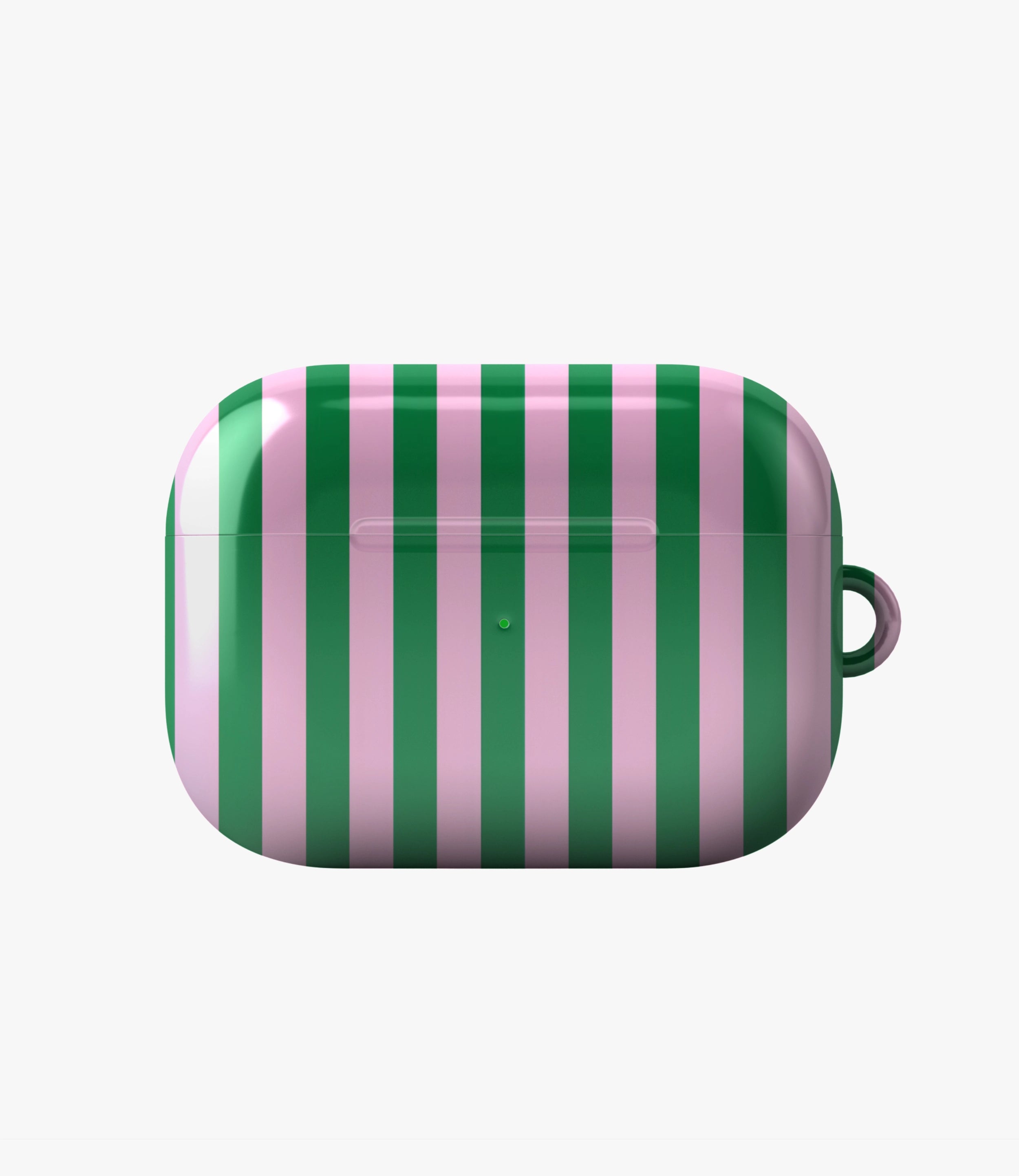 Minty Stripes Glossy Airpod Case