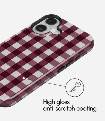 Cherry Wine Gingham Glossy Armoured Case