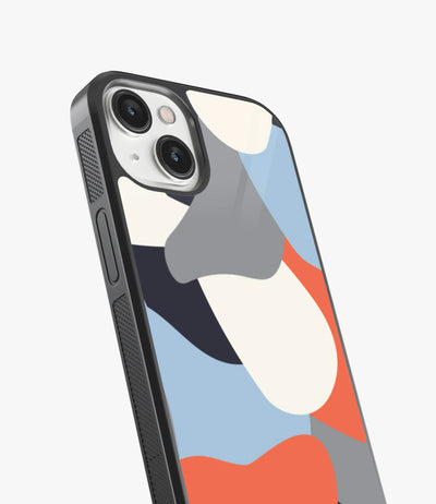 Orange Blue Camo Glass Case