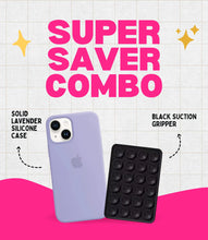 Load image into Gallery viewer, Solid Lavender Soft Silicone iPhone Case + Soft Suction Grip Combo
