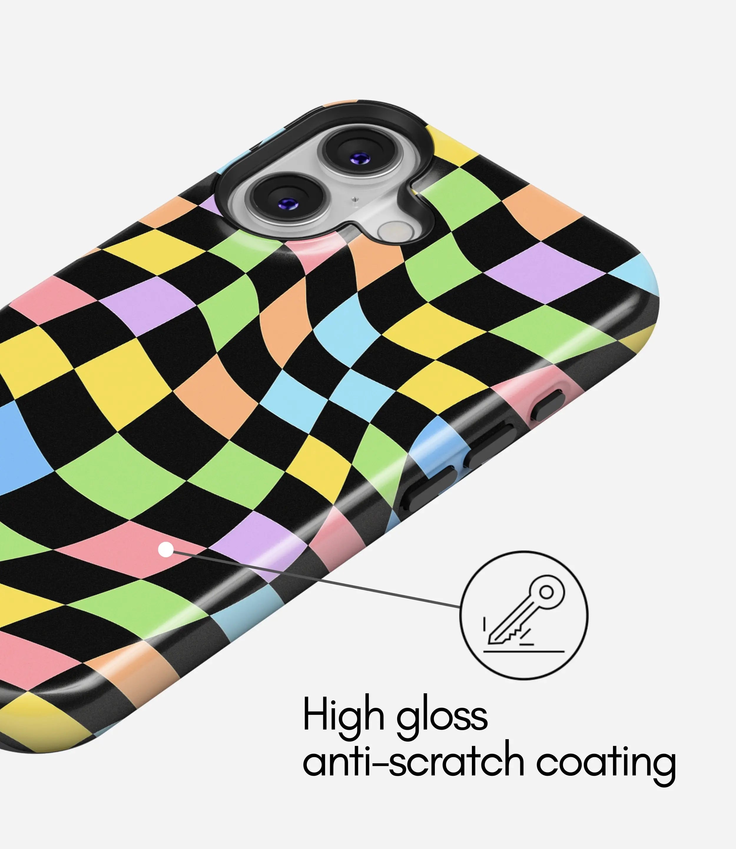 Candy Wave Check Glossy Armoured Case