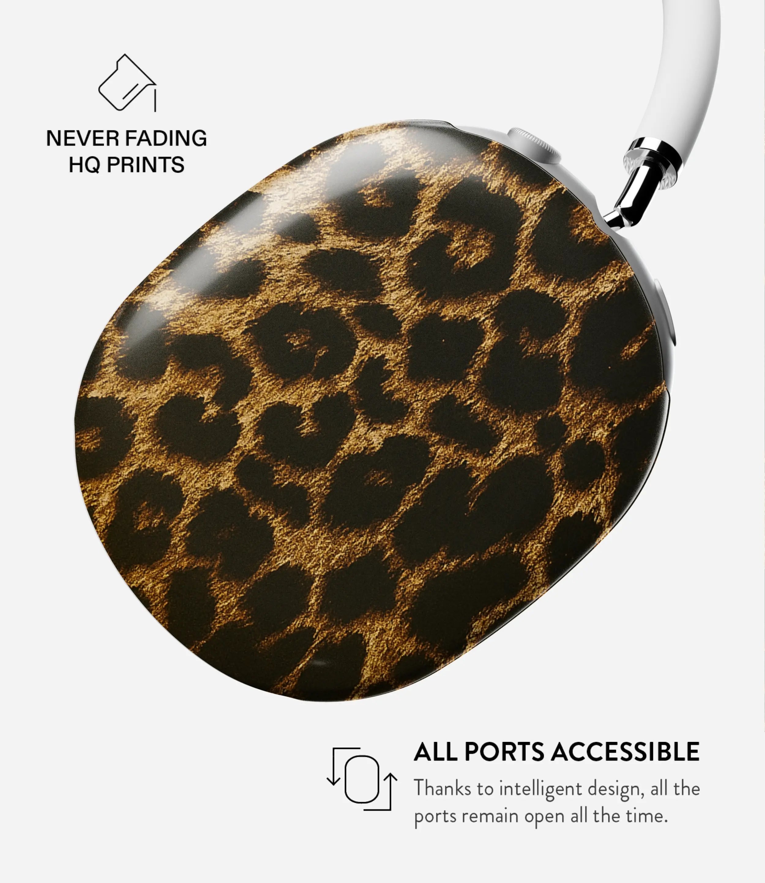 Golden Leopard Glossy Airpods Max Case