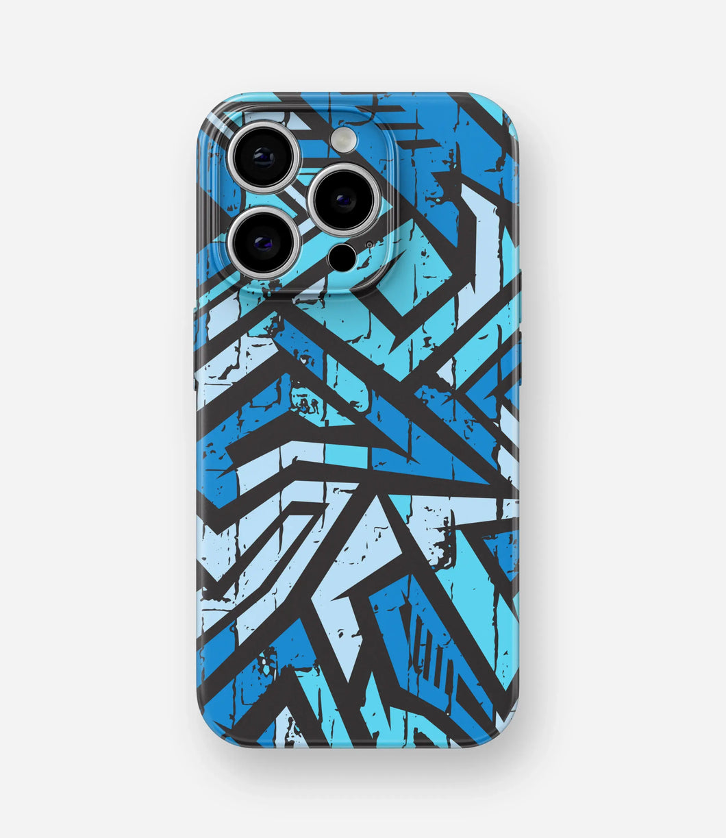 Blue Stripes Geometric Pattern Glossy Hard Case