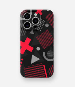 Geometric Black/Red Pattern Glossy Hard Case