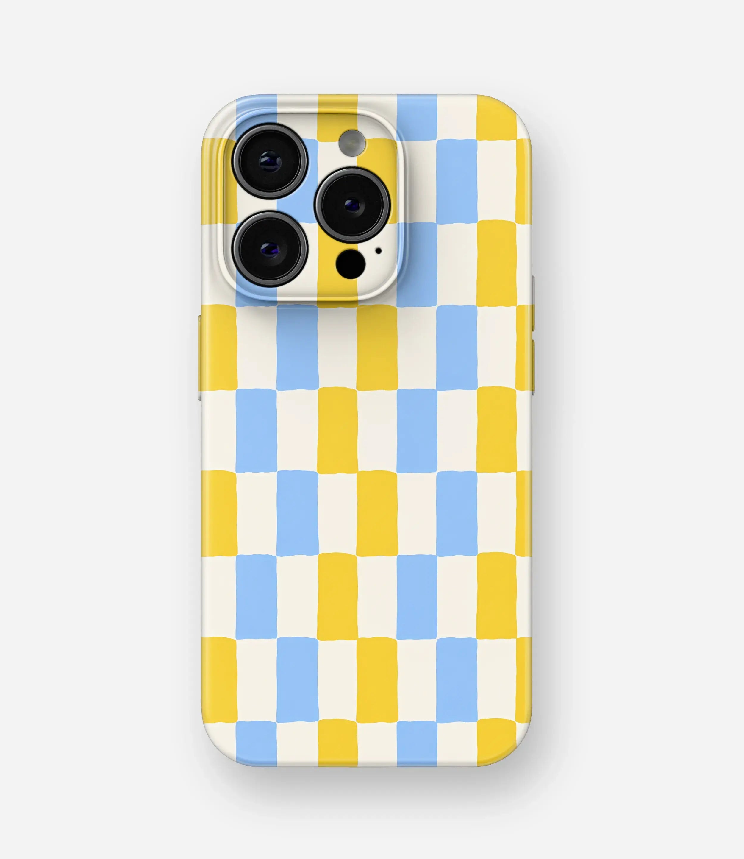 Blue Lemon Checkers Glossy Hard Case