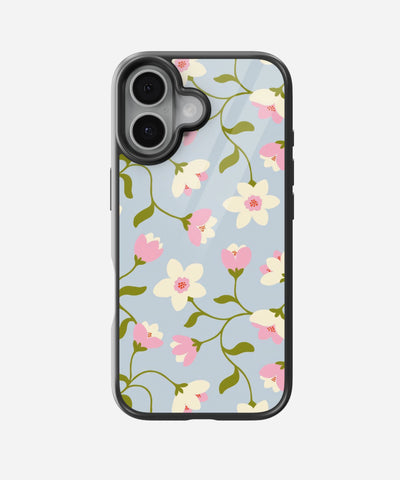 Blush Bloom Sky Floral Glass Case