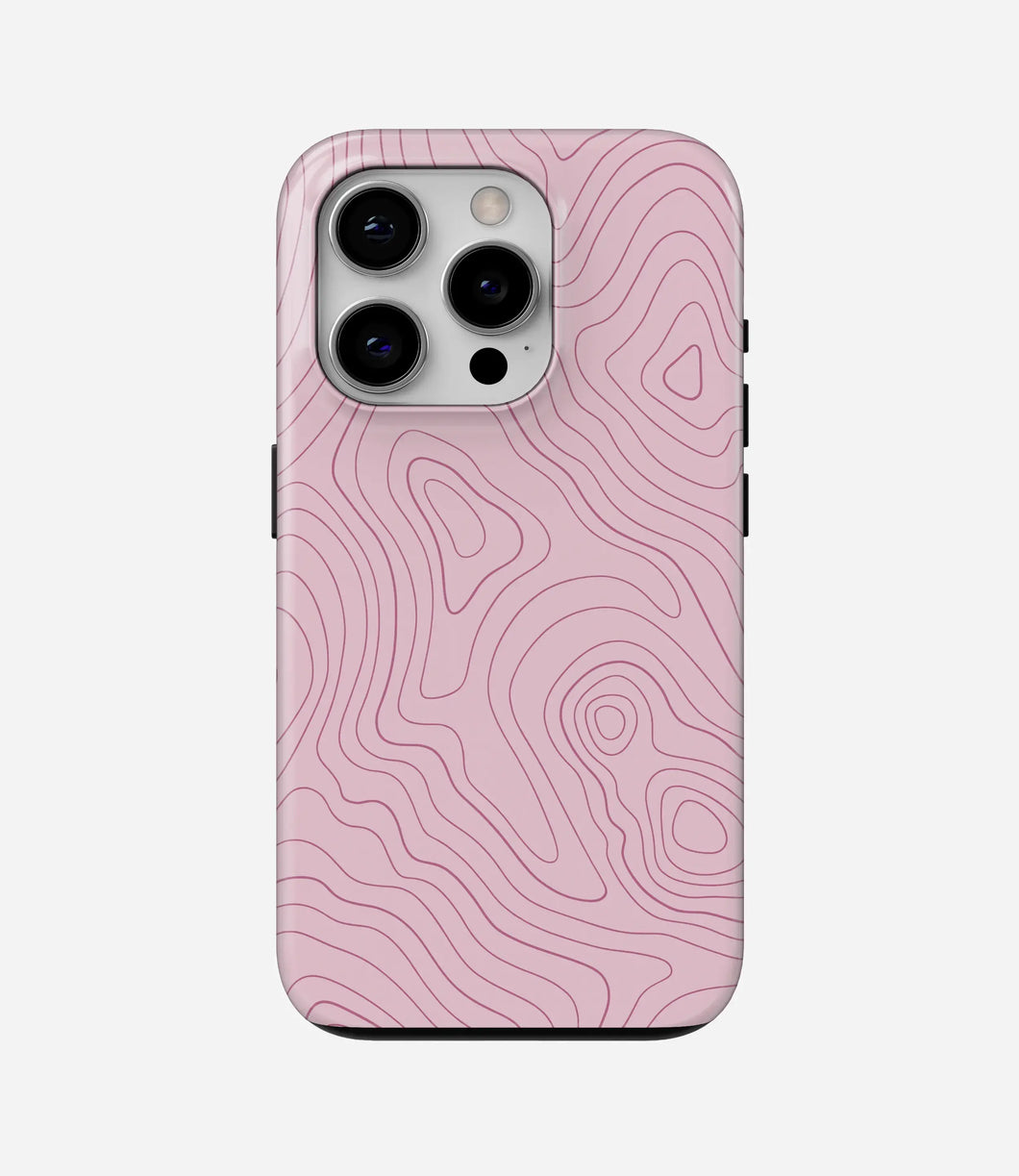 Blush Topo Lines Glossy Armoured Case