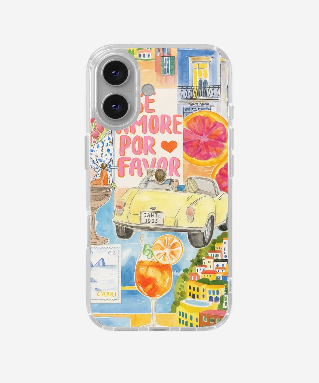 Coastal Romance Clear Silicone Phone Case