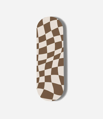Coffee Brown Checkered Print Pop Slider