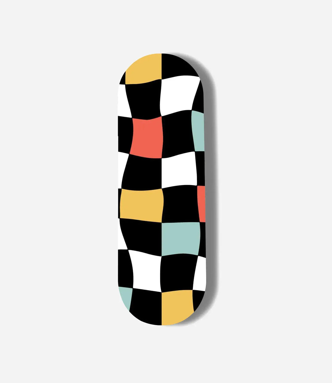 Colorful Wavy Checkered Print Pop Slider