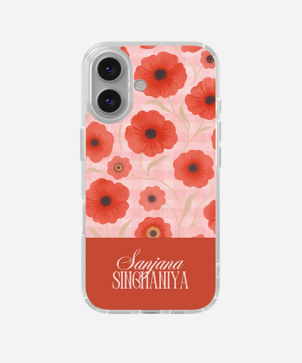 Crimson Whimsy Custom Name Silicone Case
