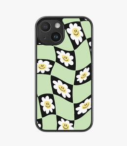 Daisy Black/Green Checkered Hybrid Phone Case
