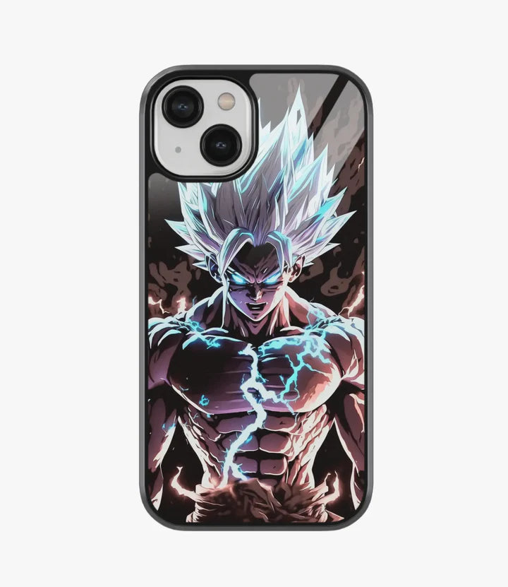 Electrifying Goku Glass Case for iPhone 14