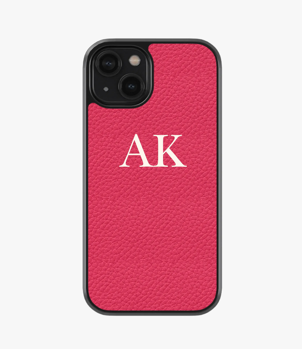 Small Initial Customized Premium Leather Phone Case
