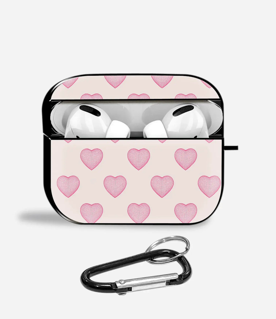 Heart Grid Aipods Glass Case