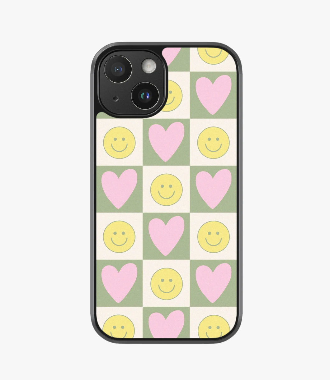 Hearts and Squares Hybrid Phone Case