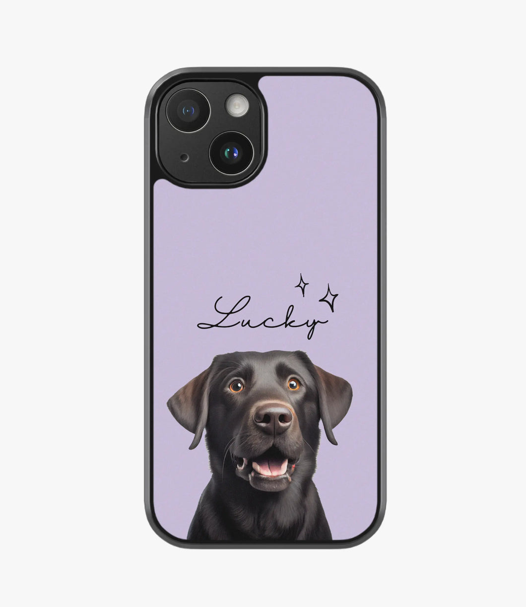 Black Labrador Custom Name Hybrid Matte Case