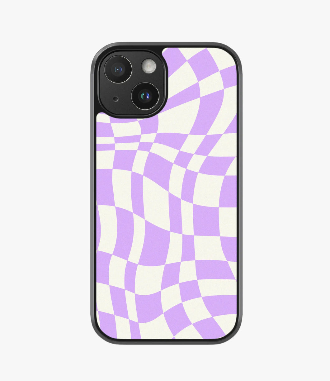 Lavender Checkered Hybrid Phone Case