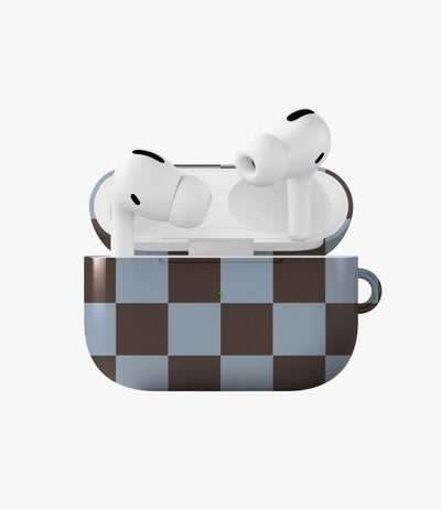 Mocha Sky Checker Glossy Airpod Case