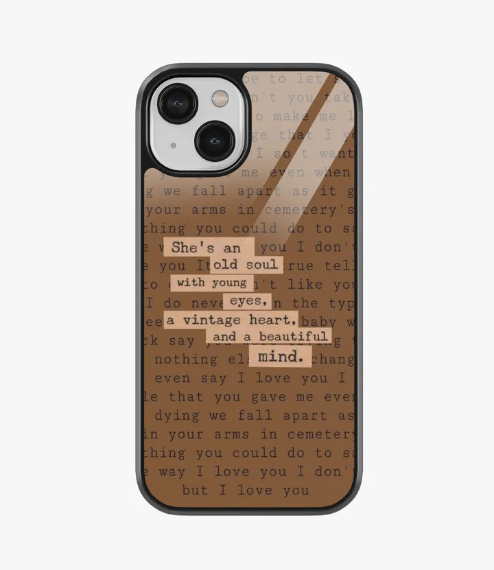 Old Soul Aesthetic Glass Case for iPhone 14 Plus