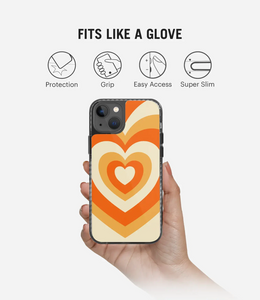 Orange Retro Hearts Y2K Stride 2.0 Phone Case
