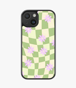 Pale Green Check Hybrid Phone Case