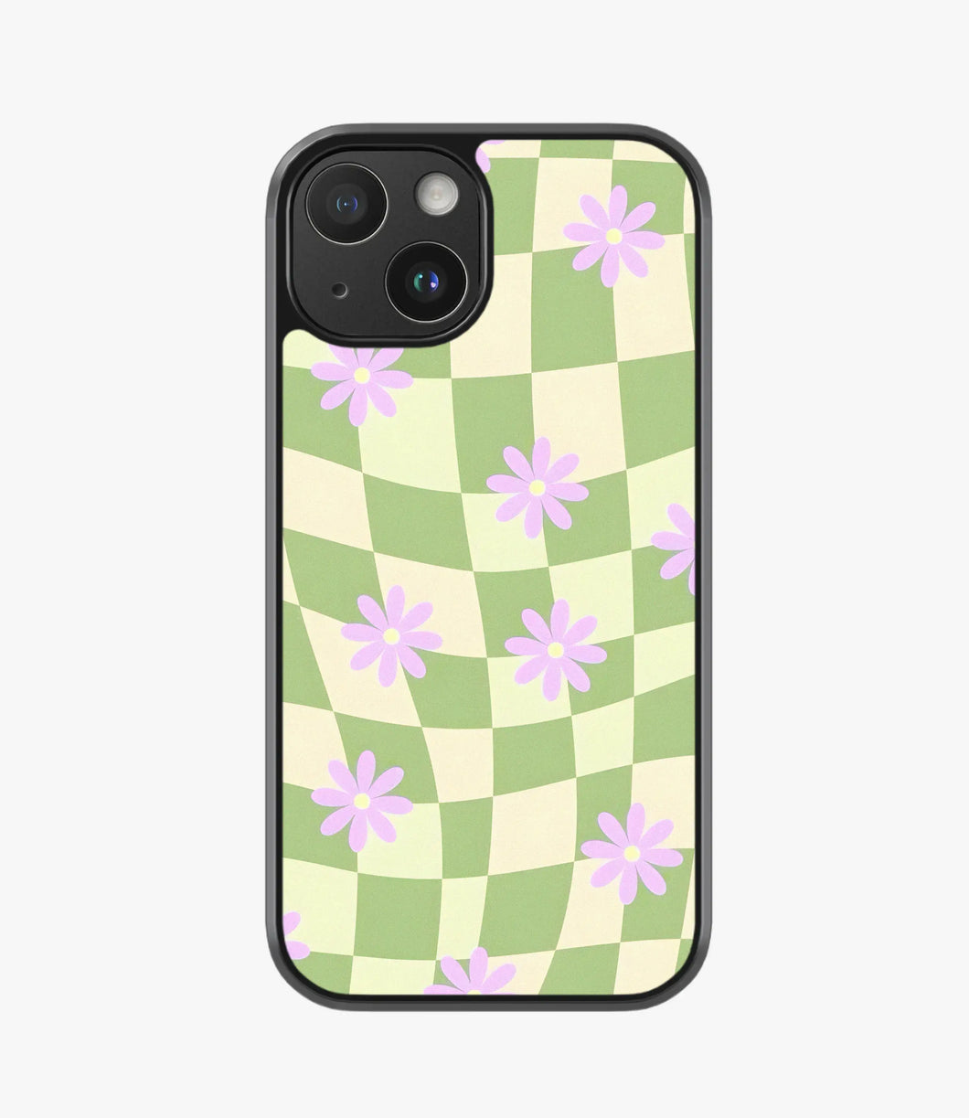 Pale Green Check Hybrid Phone Case