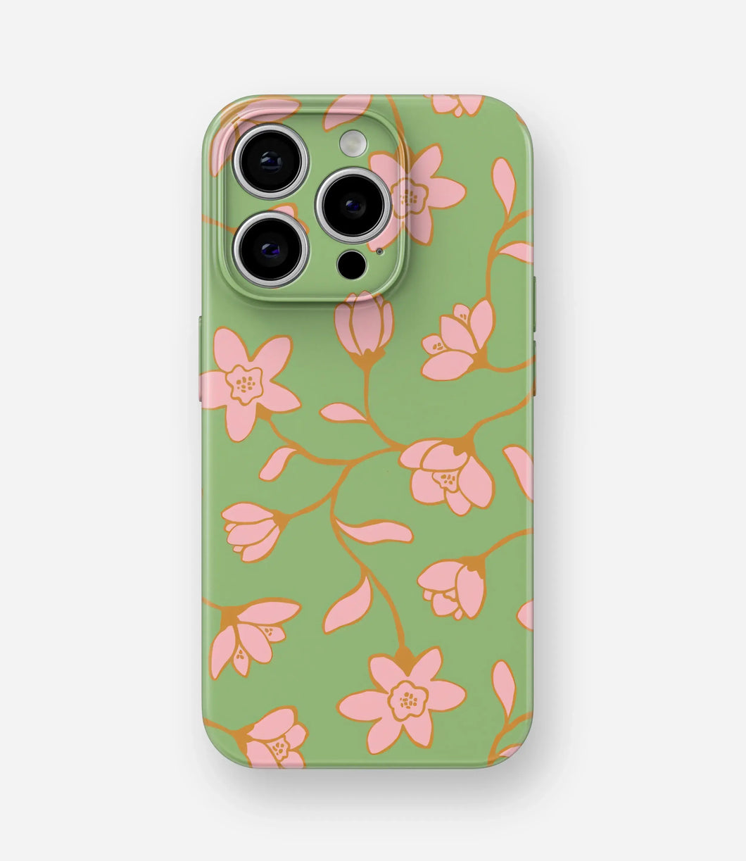 Pastel Blossom Green Glossy Hard Case