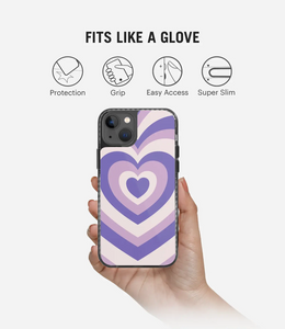 Pastel Purple Retro Hearts Y2K Stride 2.0 Phone Case