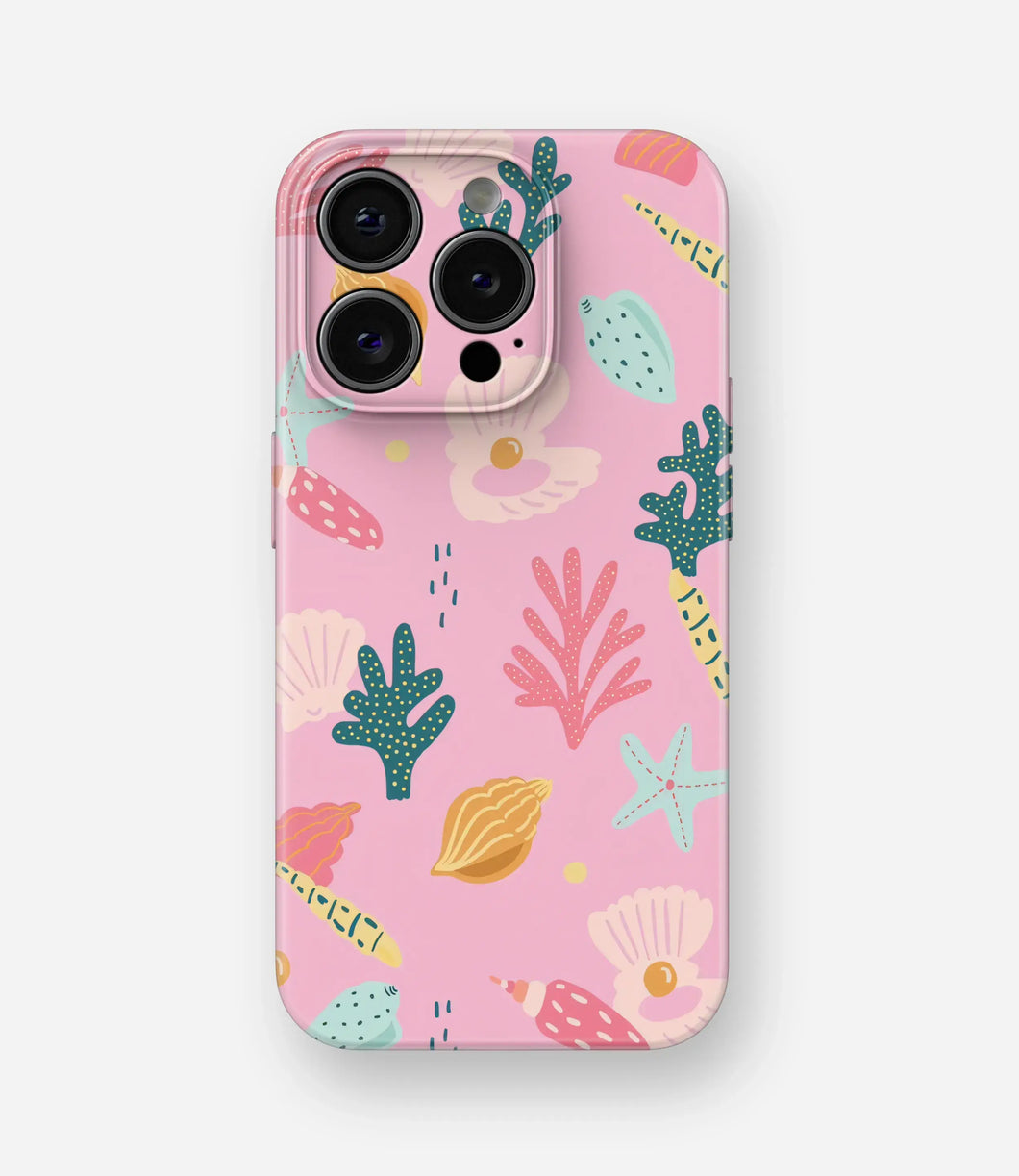 Pink Ocean Shells Glossy Hard Case