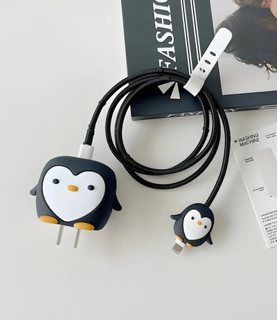 Black Pretty Penguin Charger Case & Cable Protector (18W/20W)