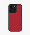 Solid Red Premium Leather Phone Case