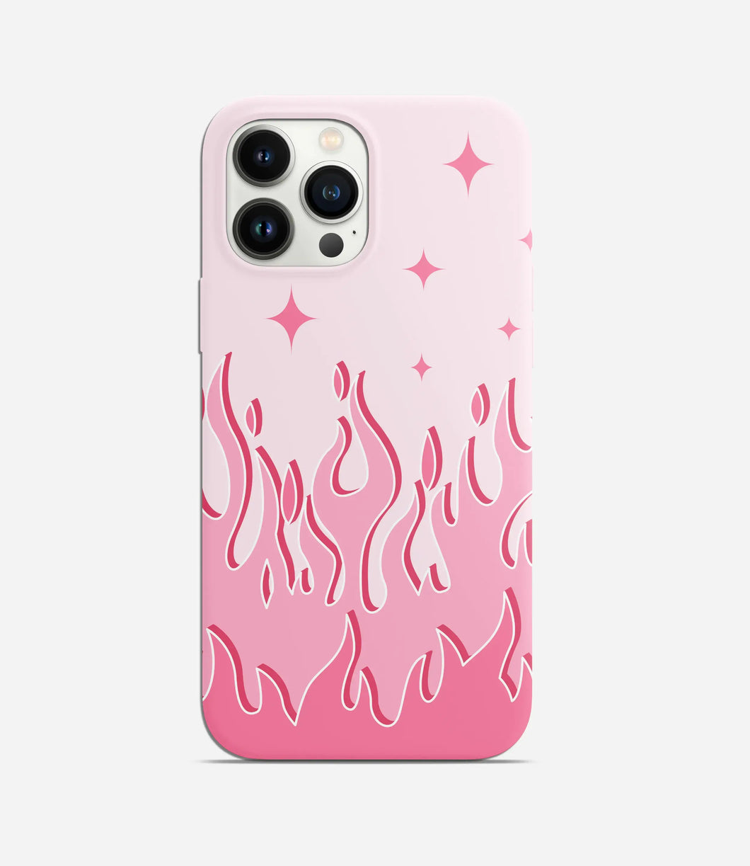 RetroBlaze Y2K Pink Flame Phone Case