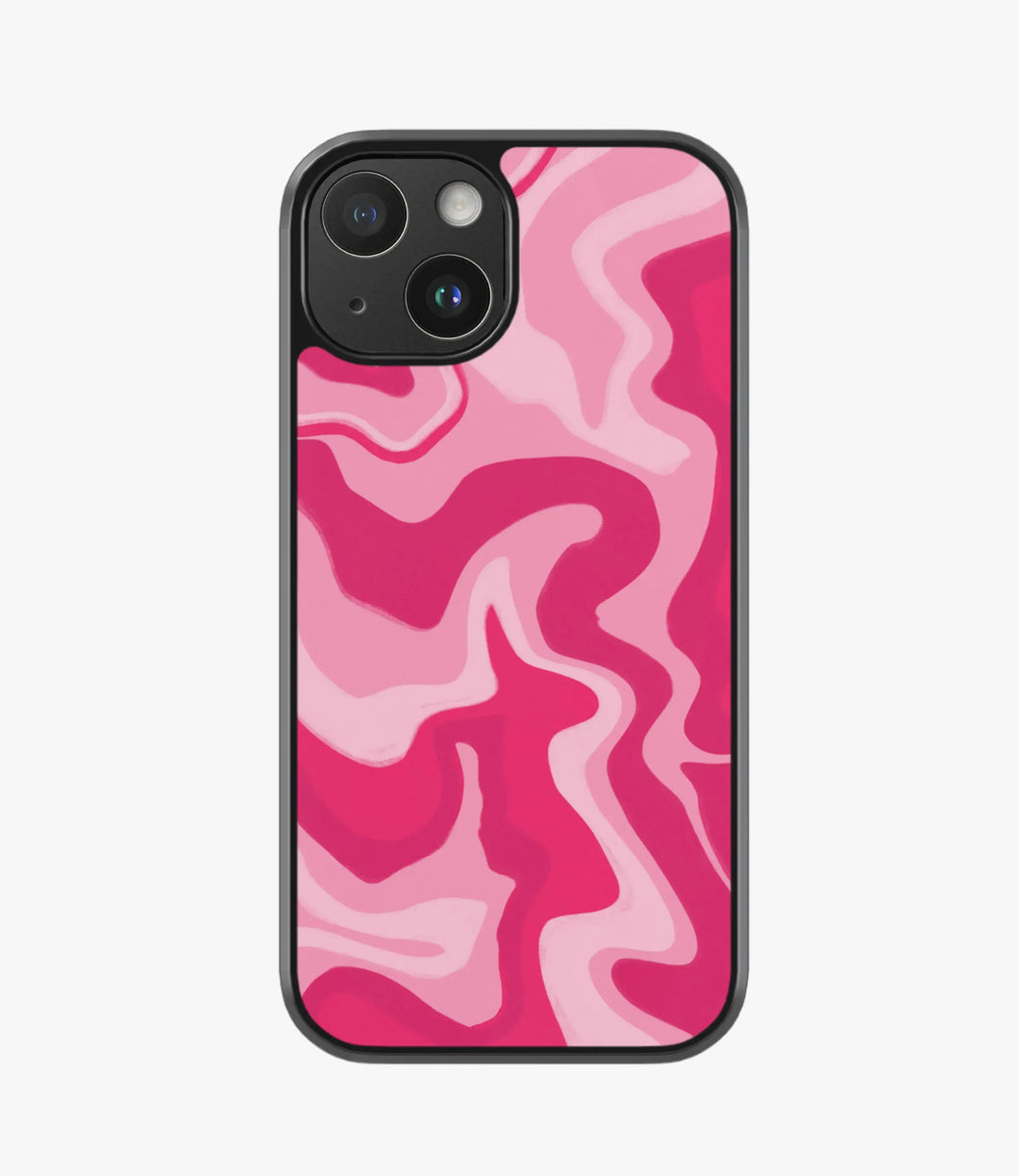 Retro Liquid Swirl Pink Hybrid Matte Case