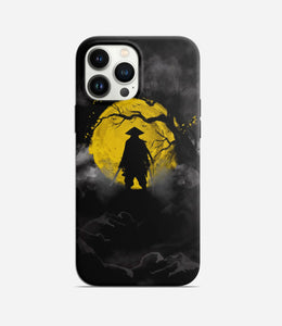 Samurai Moon Black Phone Case