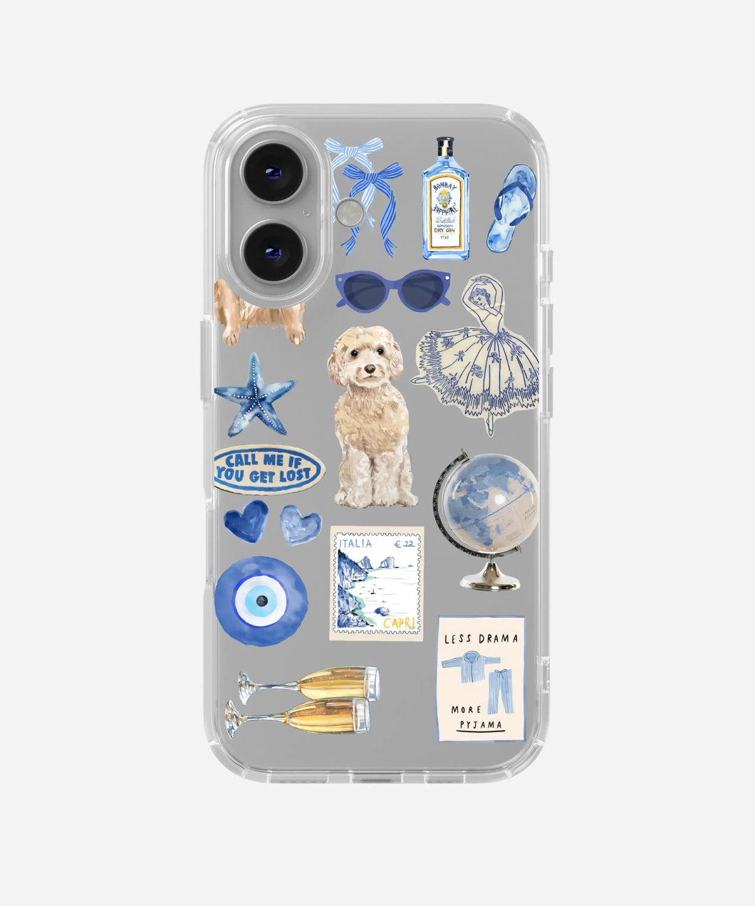 Sapphire Summer Clear Silicone Phone Case