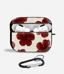 Scarlet Hibiscus Aipods Glass Case