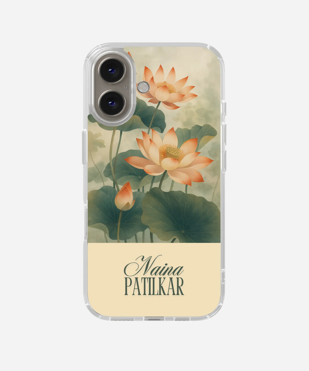 Serene Lotus Bloom Custom Name Silicone Case